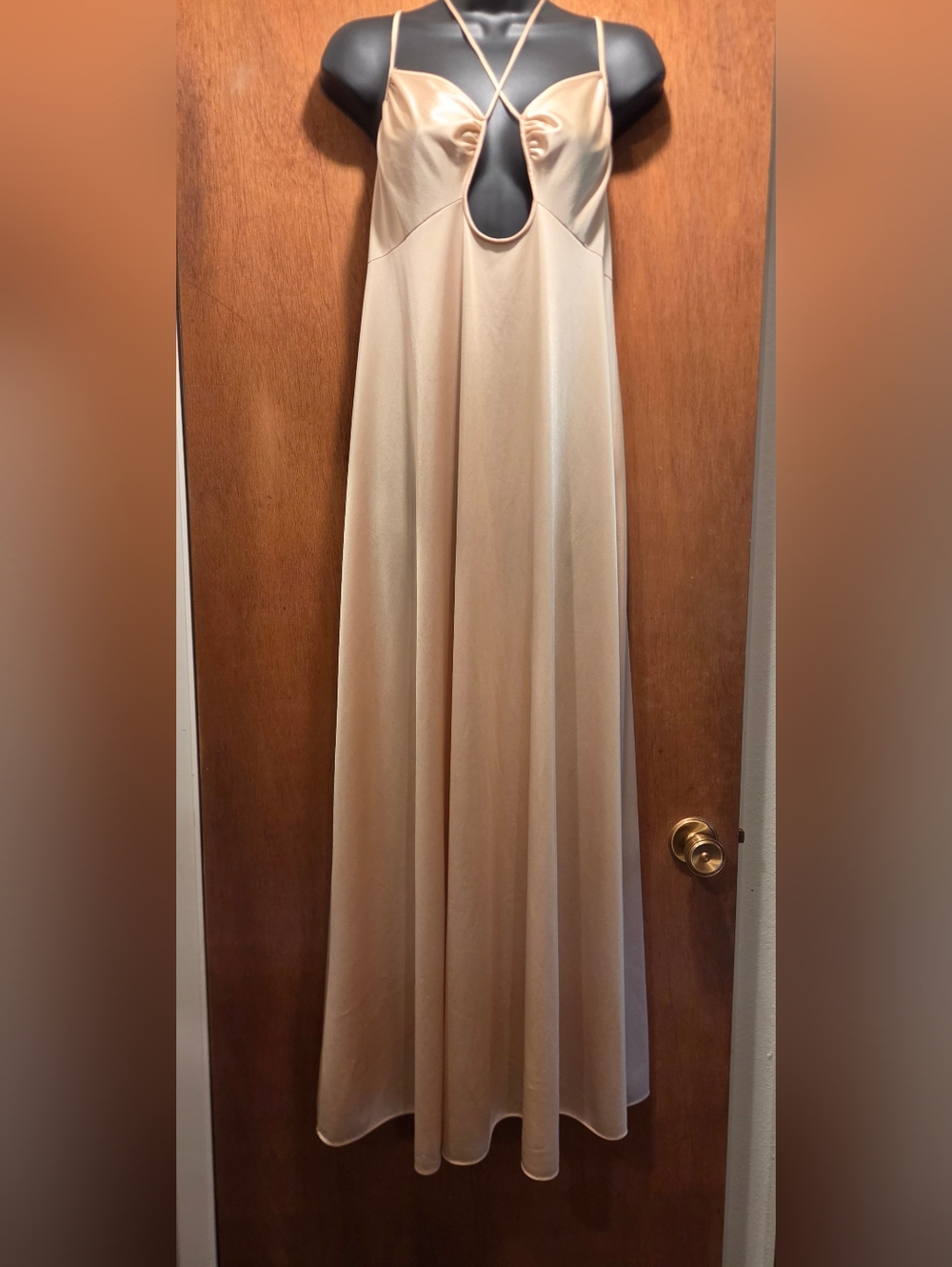 Vintage 70's JC Penny Elegant Cream Slip Chemise Dress SzM - Picture 3 of 12